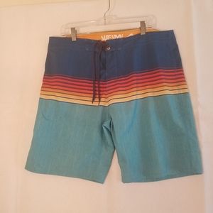 Surf Style Board Shorts Multicolor Back Pocket Lace up Size 38
